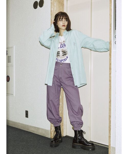 jouetie（ジュエティ）の「オーバーシャツ【ストライプ柄】（シャツ/ブラウス・レディース・オレンジ/ブルー/パープル・MEDIUM）」の21枚目の写真