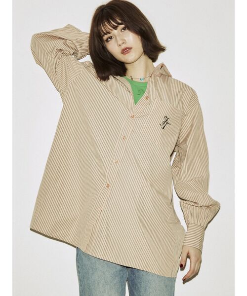 jouetie（ジュエティ）の「オーバーシャツ【ストライプ柄】（シャツ/ブラウス・レディース・オレンジ/ブルー/パープル・MEDIUM）」の15枚目の写真