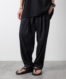 ATTACHMENT | PE/LI ポプリン ベルテッドテーパード フィットトラウザーズ  /  PE/LI POPLIN BELTED TAPERED FIT TROUSERS /(スラックス)
