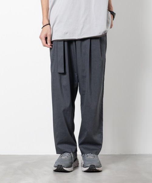 【10％OFF】 ATTACHMENT（アタッチメント）の「PE/LI ポプリン ベルテッド パンツ