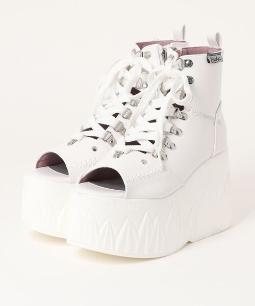 YOSUKE(ヨースケ)の「「YOSUKE/ヨースケ」厚底レースアップブーツサンダル(サンダル・レディース・ホワイト/マルチ/ブラック/ブラック系その他・22.5/23/23.5/24/24.5)」の2枚目の写真