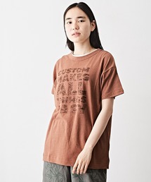 TOBILA（トビラ）の「綿麻天竺ロゴプリント半袖クルーネックTシャツ（Tシャツ/カットソー）」