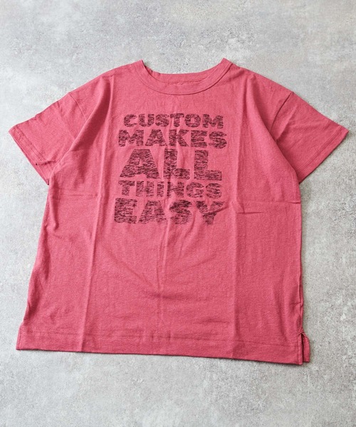 TOBILA（トビラ）の「綿麻天竺ロゴプリント半袖クルーネックTシャツ（Tシャツ/カットソー・レディース・スミクロ/ピンク/ブラウン/ホワイト・M）」の6枚目の写真