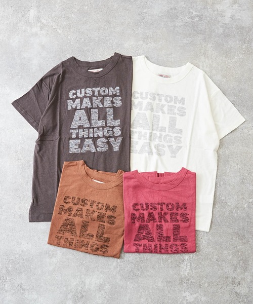 TOBILA（トビラ）の「綿麻天竺ロゴプリント半袖クルーネックTシャツ（Tシャツ/カットソー・レディース・スミクロ/ピンク/ブラウン/ホワイト・M）」の8枚目の写真