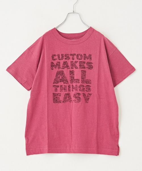 TOBILA（トビラ）の「綿麻天竺ロゴプリント半袖クルーネックTシャツ（Tシャツ/カットソー・レディース・スミクロ/ピンク/ブラウン/ホワイト・M）」の16枚目の写真