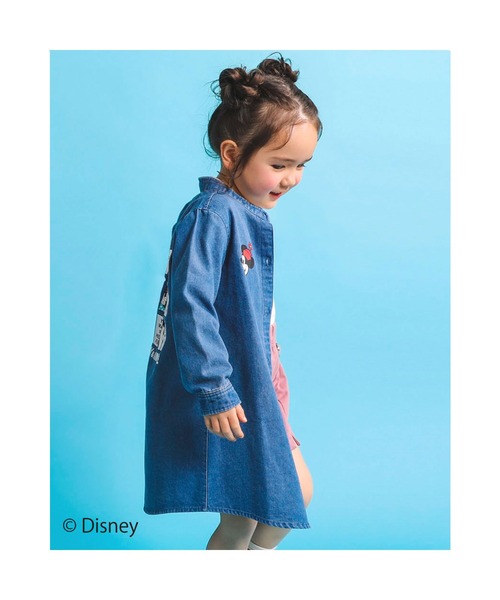 SLAP SLIP(スラップスリップ)の「SLAPSLIP/【Disney】ミッキーマウス/ミニーマウス/デニムチェック柄ワンピース/ディズニー(80~130cm)(ワンピース・キッズ・ブルー/ホワイト系その他・120/80/130/90/110/100)」の7枚目の写真