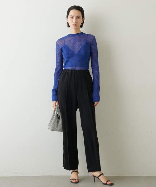 Whim Gazette（ウィムガゼット）の「ACEバックサテンパンツ（スラックス・レディース・スカイブルー系/オフホワイト/ブラック/チャコールグレー・FREE）」の15枚目の写真