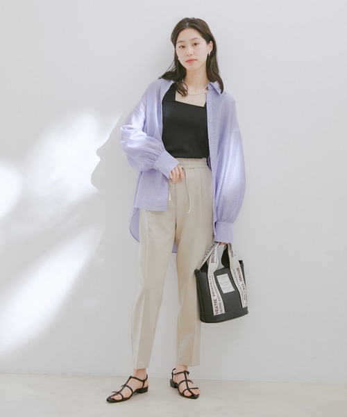 VIS(ビス)の「オーバーサイズシンプルシアーシャツ(シャツ/ブラウス・レディース・ホワイト/ブラック/サックスブルー/ベージュ系その他3・FREE)」の16枚目の写真