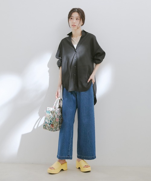 VIS(ビス)の「オーバーサイズシンプルシアーシャツ(シャツ/ブラウス・レディース・ホワイト/ブラック/サックスブルー/ベージュ系その他3・FREE)」の20枚目の写真