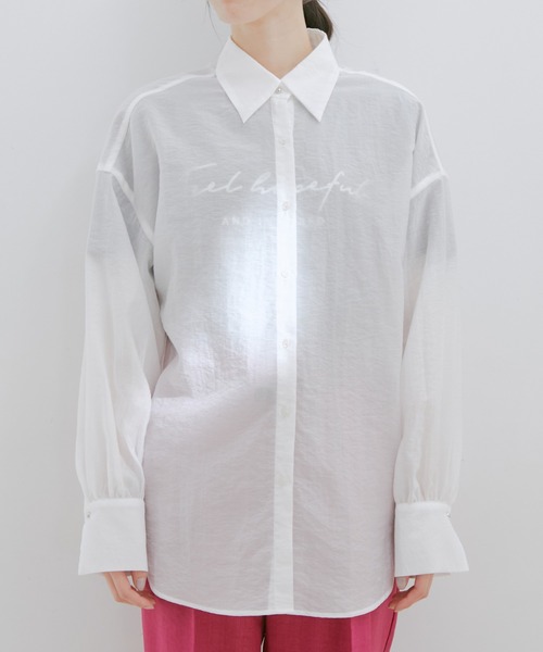 VIS(ビス)の「オーバーサイズシンプルシアーシャツ(シャツ/ブラウス・レディース・ホワイト/ブラック/サックスブルー/ベージュ系その他3・FREE)」の17枚目の写真