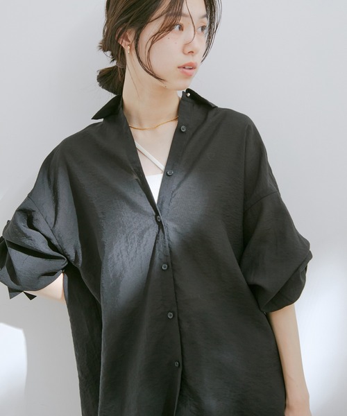 VIS(ビス)の「オーバーサイズシンプルシアーシャツ(シャツ/ブラウス・レディース・ホワイト/ブラック/サックスブルー/ベージュ系その他3・FREE)」の13枚目の写真