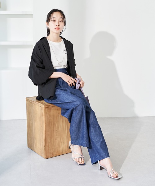 VIS(ビス)の「オーバーサイズシンプルシアーシャツ(シャツ/ブラウス・レディース・ホワイト/ブラック/サックスブルー/ベージュ系その他3・FREE)」の6枚目の写真