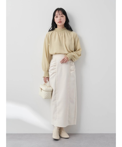 earth music&ecology（アースミュージックアンドエコロジー）の「シャーリングネックブラウス（シャツ/ブラウス・レディース・オフホワイト/イエロー/ライトグレー/ドット・FREE）」の18枚目の写真