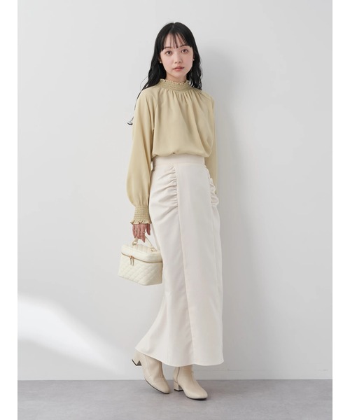 earth music&ecology（アースミュージックアンドエコロジー）の「シャーリングネックブラウス（シャツ/ブラウス・レディース・オフホワイト/イエロー/ライトグレー/ドット・FREE）」の19枚目の写真