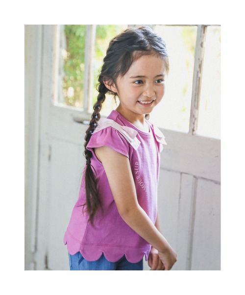 BeBe(ベベ)の「USAコットンハートロゴTシャツ(80~150cm)(Tシャツ/カットソー・キッズ・ブルー/ピンク・80/150/90/120/110/130/140/100)」の11枚目の写真