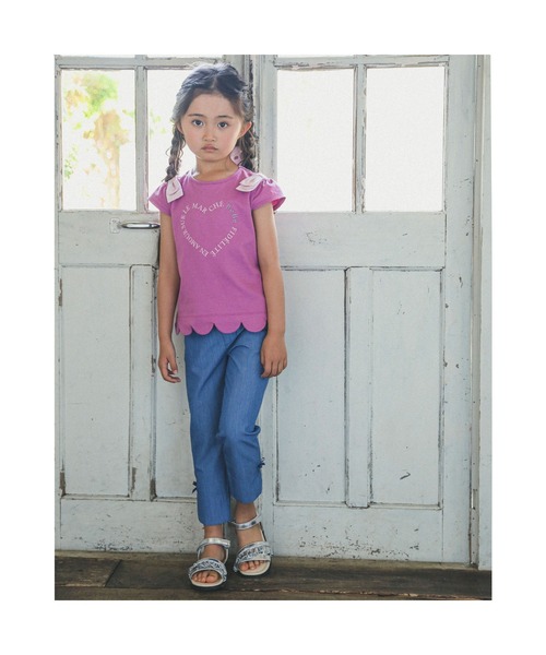 BeBe(ベベ)の「USAコットンハートロゴTシャツ(80~150cm)(Tシャツ/カットソー・キッズ・ブルー/ピンク・80/150/90/120/110/130/140/100)」の8枚目の写真