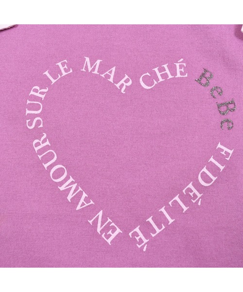 BeBe(ベベ)の「USAコットンハートロゴTシャツ(80~150cm)(Tシャツ/カットソー・キッズ・ブルー/ピンク・80/150/90/120/110/130/140/100)」の5枚目の写真
