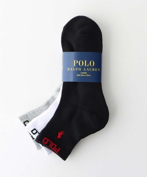 POLO RALPH LAUREN（ポロ ラルフ ローレン）の「【3足セット】POLO RALPH LAUREN メンズ 足底パイル アーチサポート ワンポイント TOPロゴ ショートソックス 92009311（ソックス/靴下・メンズ・マルチ・25-27CM）」の2枚目の写真