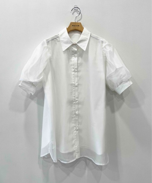 PICCIN(ピッチン)の「オーガンジーレイヤードブラウス(シャツ/ブラウス・レディース・オフホワイト/ブラック・M/L)」の14枚目の写真