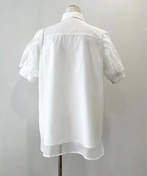 PICCIN(ピッチン)の「オーガンジーレイヤードブラウス(シャツ/ブラウス・レディース・オフホワイト/ブラック・M/L)」の7枚目の写真