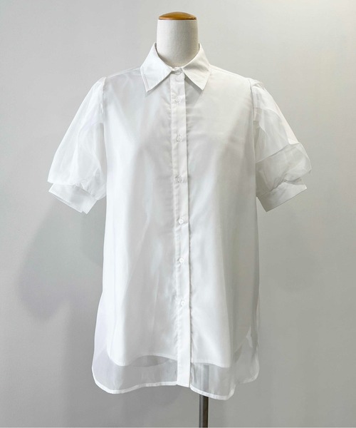 PICCIN(ピッチン)の「オーガンジーレイヤードブラウス(シャツ/ブラウス・レディース・オフホワイト/ブラック・M/L)」の11枚目の写真