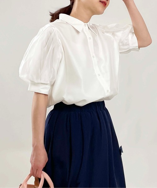 PICCIN(ピッチン)の「オーガンジーレイヤードブラウス(シャツ/ブラウス・レディース・オフホワイト/ブラック・M/L)」の16枚目の写真