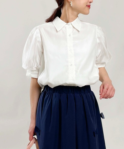 PICCIN(ピッチン)の「オーガンジーレイヤードブラウス(シャツ/ブラウス・レディース・オフホワイト/ブラック・M/L)」の19枚目の写真