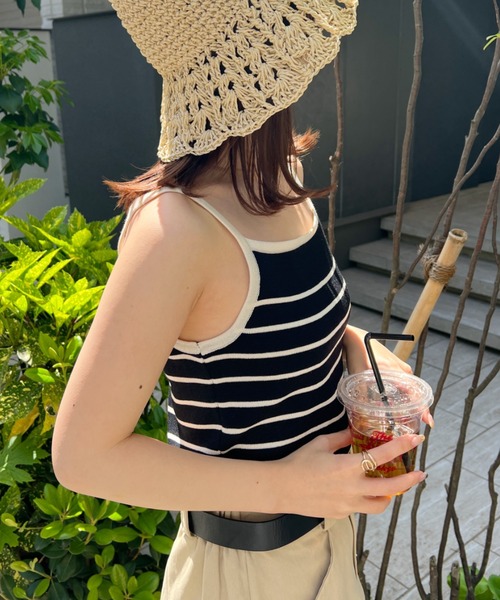 plage fizz ベアトップ キャミソール コットンニット plage（プラージュ）の「FIZZ ベアトップ（その他トップス