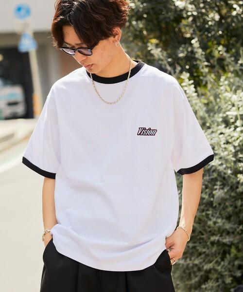 VISION STREET WEAR（ヴィジョンストリートウェア）の「【VISION STREET WEAR/ヴィジョンストリートウェアー】別注バンダナ刺繍リンガーTシャツ【限定展開】（Tシャツ/カットソー・メンズ・グリーン/ブラック・LARGE/X-LARGE/MEDIUM）」の4枚目の写真