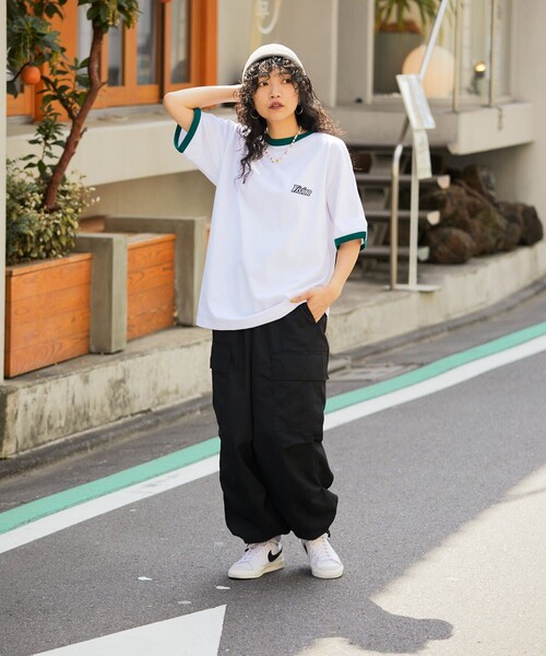 VISION STREET WEAR（ヴィジョンストリートウェア）の「【VISION STREET WEAR/ヴィジョンストリートウェアー】別注バンダナ刺繍リンガーTシャツ【限定展開】（Tシャツ/カットソー・メンズ・グリーン/ブラック・LARGE/X-LARGE/MEDIUM）」の14枚目の写真