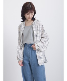 Samansa Mos2 blue | 前後2way花柄ブラウス(シャツ/ブラウス)