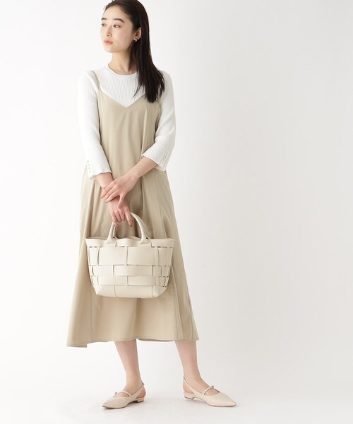 OPAQUE.CLIP（オペークドットクリップ）の「◆メッシュトート（トートバッグ・レディース・オフホワイト/ブラック・00）」の7枚目の写真