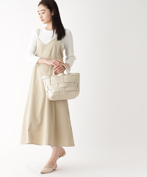 OPAQUE.CLIP（オペークドットクリップ）の「◆メッシュトート（トートバッグ・レディース・オフホワイト/ブラック・00）」の8枚目の写真