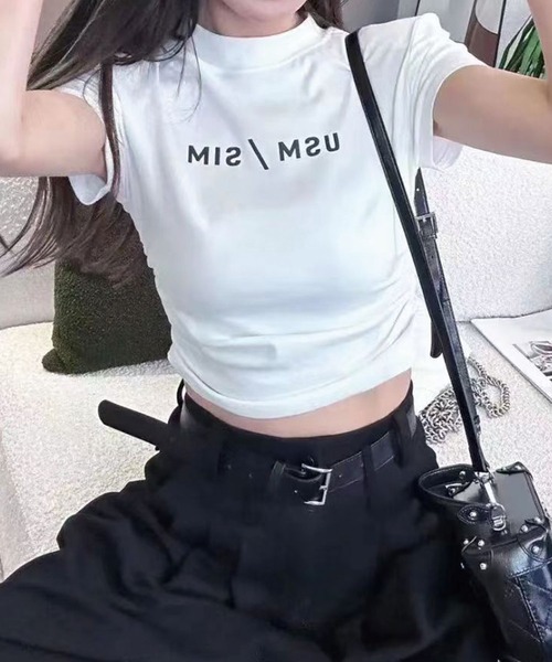 SPIGA（スピーガ）の「ｻｲﾄﾞｼｬｰﾘﾝｸﾞﾛｺﾞTｼｬﾂ（Tシャツ/カットソー・レディース・ホワイト/グレー/ブラック・FREE）」の2枚目の写真