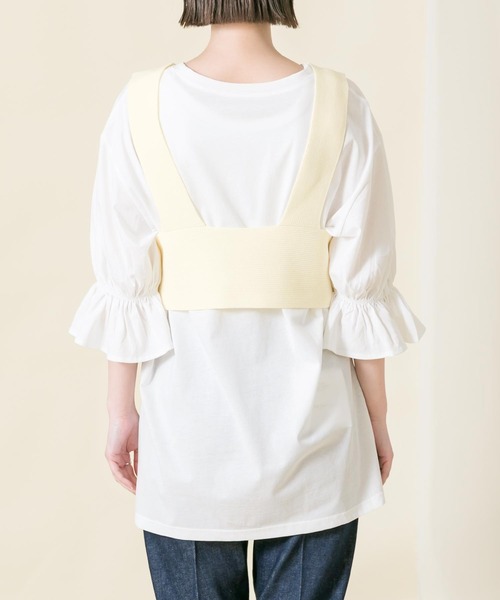 ベスト(En Cloche DEUH) 単品使いも出来て万能！【CLOCHE】ファーベストSETワンピース