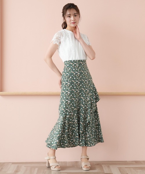 ASTORIA ODIER(アストリアオディール)の「ミラノリブ袖レースプルオーバー(Tシャツ/カットソー・レディース・ホワイト/ブラック/グリーン/グレイッシュベージュ/ラベンダー・MEDIUM)」の19枚目の写真