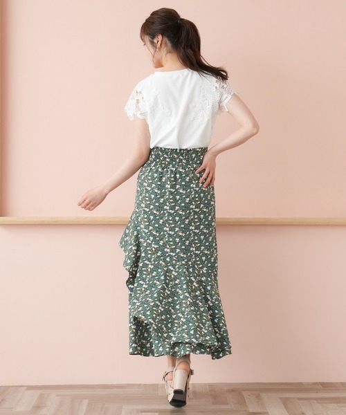 ASTORIA ODIER(アストリアオディール)の「ミラノリブ袖レースプルオーバー(Tシャツ/カットソー・レディース・ホワイト/ブラック/グリーン/グレイッシュベージュ/ラベンダー・MEDIUM)」の21枚目の写真