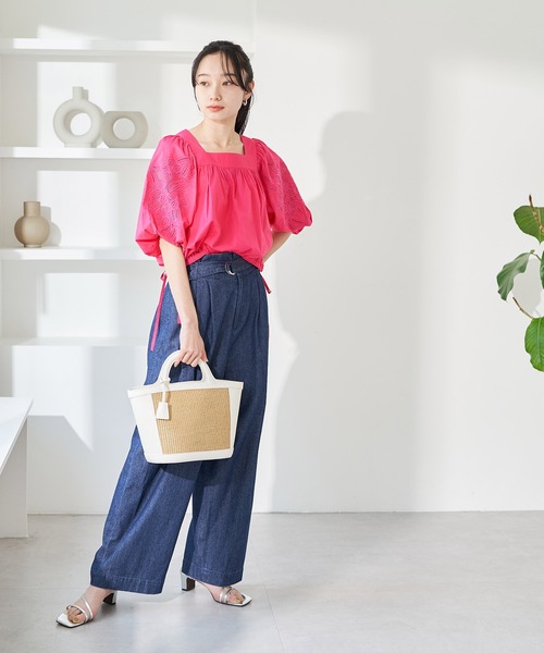 VIS（ビス）の「エンブロイダリーボリュームスリーブブラウス（シャツ/ブラウス・レディース・ホワイト/ブラック/ピンク系その他2・FREE）」の21枚目の写真