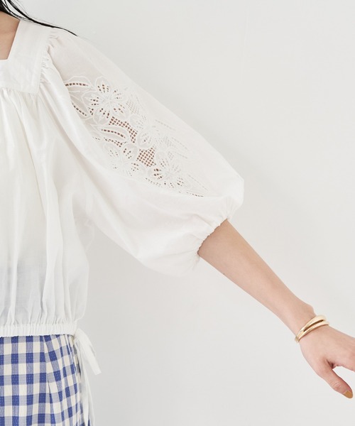 VIS（ビス）の「エンブロイダリーボリュームスリーブブラウス（シャツ/ブラウス・レディース・ホワイト/ブラック/ピンク系その他2・FREE）」の16枚目の写真