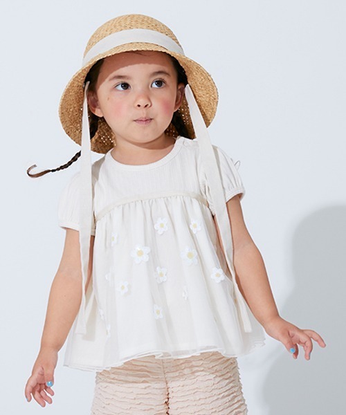 petit main(プティマイン)の「デイジーチュールドッキングTシャツ(Tシャツ/カットソー・キッズ・ラベンダー/クリーム・100cm/130cm/90cm/110cm/120cm/80cm)」の11枚目の写真
