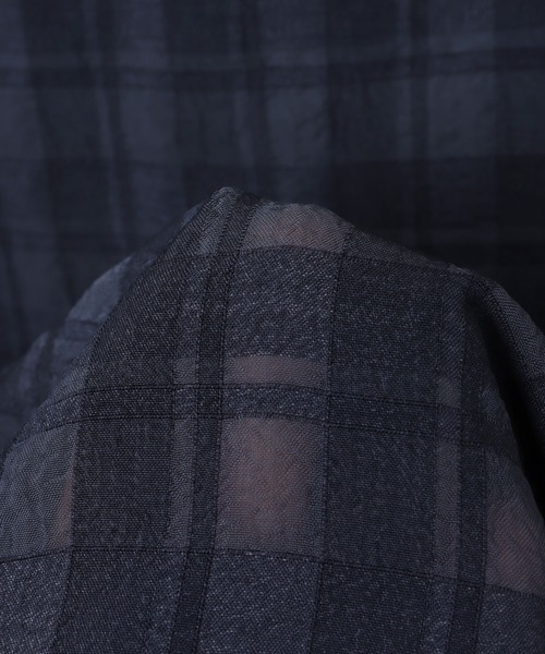 andme（アンドミー）の「シアーチェックボリュームスリーブブラウス（シャツ/ブラウス・レディース・ブラック/ネイビー/オフホワイト/イエロー・M/L）」の15枚目の写真