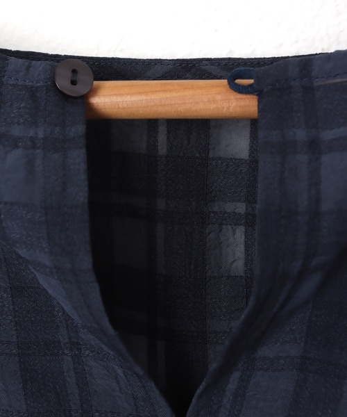 andme（アンドミー）の「シアーチェックボリュームスリーブブラウス（シャツ/ブラウス・レディース・ブラック/ネイビー/オフホワイト/イエロー・M/L）」の12枚目の写真