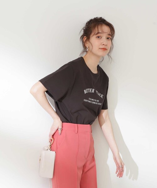 N.(N. Natural Beauty Basic)(エヌエヌナチュラルビューティーベーシック)の「◆メッセージラウンドロゴTシャツ(Tシャツ/カットソー・レディース・ブラウン/オフホワイト/チャコール・MEDIUM)」の20枚目の写真