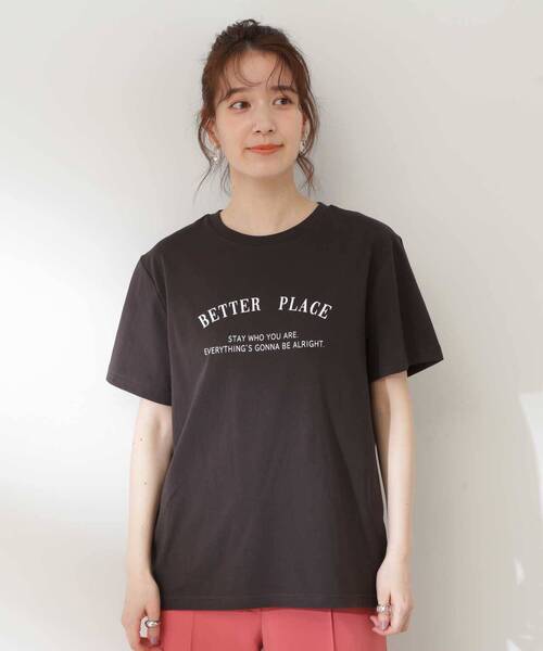 N.(N. Natural Beauty Basic)(エヌエヌナチュラルビューティーベーシック)の「◆メッセージラウンドロゴTシャツ(Tシャツ/カットソー・レディース・ブラウン/オフホワイト/チャコール・MEDIUM)」の19枚目の写真