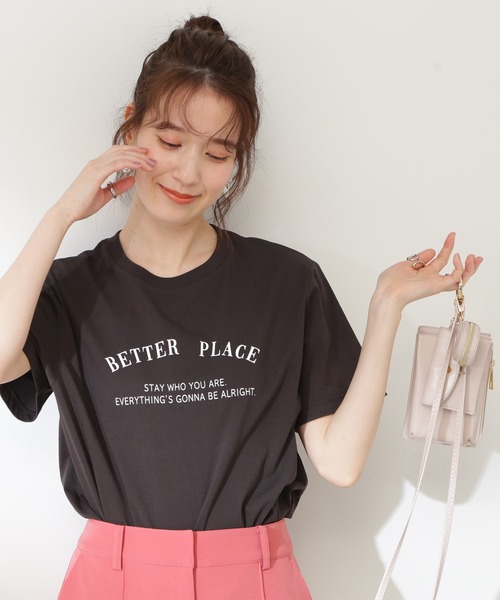 N.(N. Natural Beauty Basic)(エヌエヌナチュラルビューティーベーシック)の「◆メッセージラウンドロゴTシャツ(Tシャツ/カットソー・レディース・ブラウン/オフホワイト/チャコール・MEDIUM)」の2枚目の写真