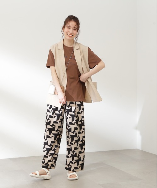 N.(N. Natural Beauty Basic)(エヌエヌナチュラルビューティーベーシック)の「◆メッセージラウンドロゴTシャツ(Tシャツ/カットソー・レディース・ブラウン/オフホワイト/チャコール・MEDIUM)」の8枚目の写真