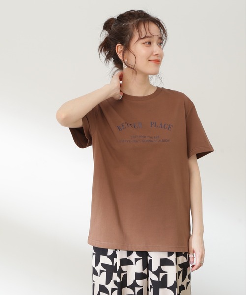 N.(N. Natural Beauty Basic)(エヌエヌナチュラルビューティーベーシック)の「◆メッセージラウンドロゴTシャツ(Tシャツ/カットソー・レディース・ブラウン/オフホワイト/チャコール・MEDIUM)」の7枚目の写真