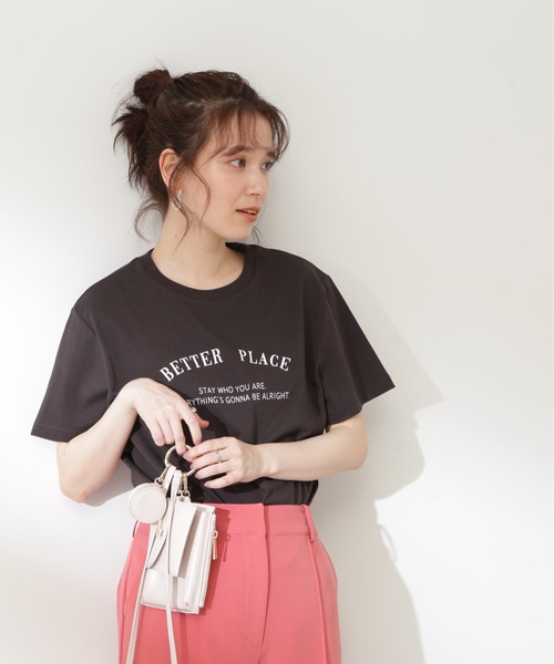 N.(N. Natural Beauty Basic)(エヌエヌナチュラルビューティーベーシック)の「◆メッセージラウンドロゴTシャツ(Tシャツ/カットソー・レディース・ブラウン/オフホワイト/チャコール・MEDIUM)」の13枚目の写真