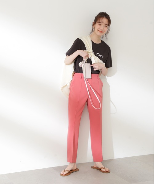 N.(N. Natural Beauty Basic)(エヌエヌナチュラルビューティーベーシック)の「◆メッセージラウンドロゴTシャツ(Tシャツ/カットソー・レディース・ブラウン/オフホワイト/チャコール・MEDIUM)」の4枚目の写真