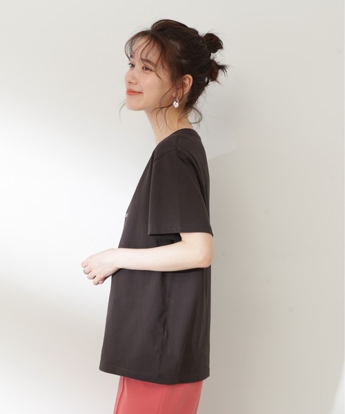 N.(N. Natural Beauty Basic)(エヌエヌナチュラルビューティーベーシック)の「◆メッセージラウンドロゴTシャツ(Tシャツ/カットソー・レディース・ブラウン/オフホワイト/チャコール・MEDIUM)」の10枚目の写真
